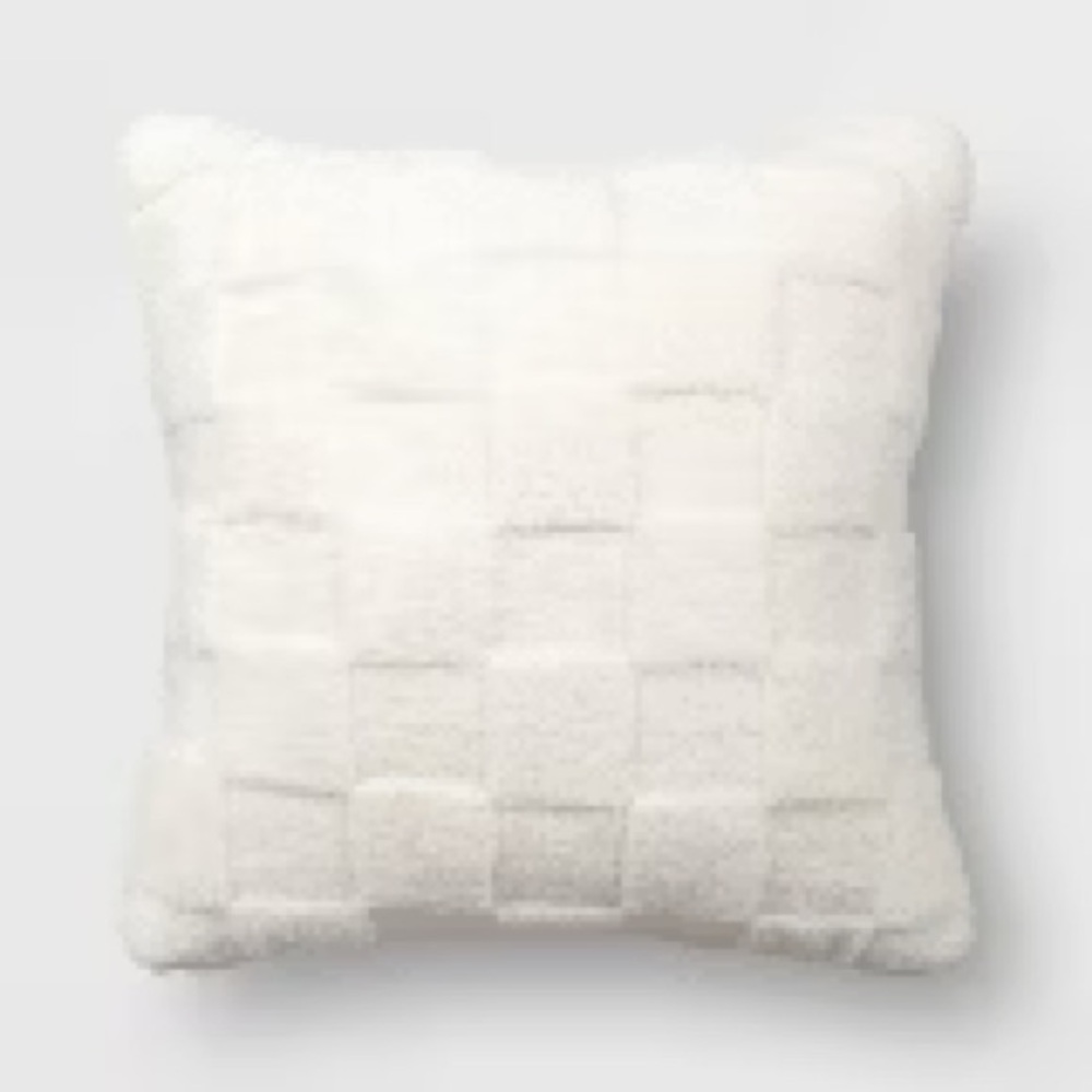 Checkerboard Textured Toss Pillow 16x16”